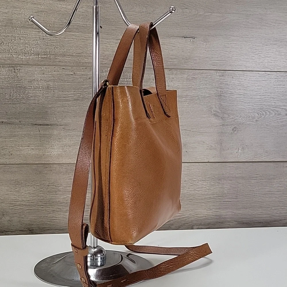 Madewell Small Classic Brown Leather Tote Bag
